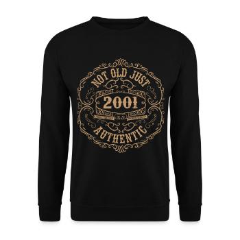 2001 Classic 2001 Retro Geburtstagsgeschenk 2001 - Unisex Pullover - Schwarz - Vorne - Alina (178cm) & Michal (187cm)