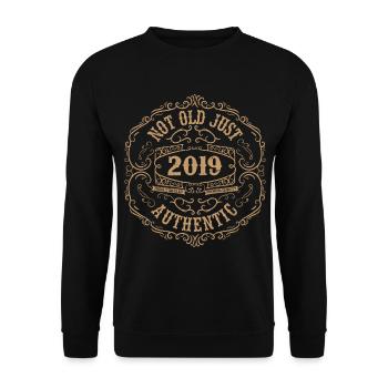 2019 Classic 2019 Retro 2019 Geburtstagsgeschenk - Unisex Pullover - Schwarz - Vorne - Alina (178cm) & Michal (187cm)