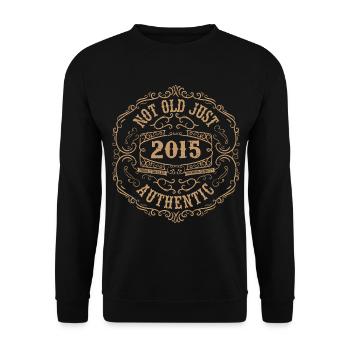 2015 Classic 2015 Retro Birthday Gift 2015 - Unisex Sweatshirt - black - Front - Alina (178cm) & Michal (187cm)
