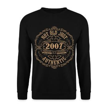2007 Classic 2007 Retro Geburtstagsgeschenk 2007 - Unisex Pullover - Schwarz - Vorne - Alina (178cm) & Michal (187cm)