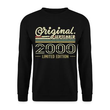 September 2000 Birthday Gift September 2000 - Unisex Sweatshirt - black - Front - Alina (178cm) & Michal (187cm)