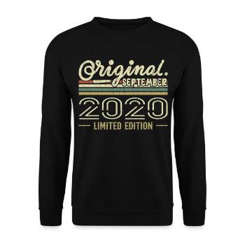 Septembre 2020 Cadeau Anniversaire September 2020 - Sweat-shirt Unisexe - noir - Devant - Alina (178cm) & Michal (187cm)