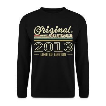 Septembre 2013 Cadeau Anniversaire September 2013 - Sweat-shirt Unisexe - noir - Devant - Alina (178cm) & Michal (187cm)