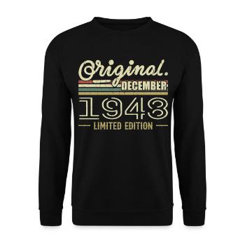 Dezember 1948 Geburtstag Dezember 1948 Dezember - Unisex Pullover - Schwarz - Vorne - Alina (178cm) & Michal (187cm)
