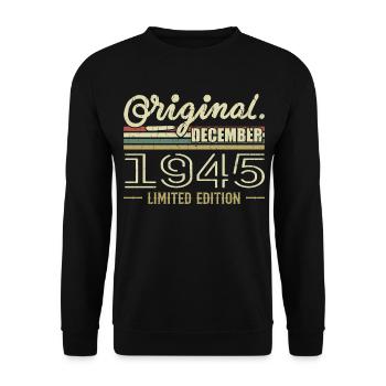 Décembre 1945 anniversaire Décembre 1945 Décembre - Sweat-shirt Unisexe - noir - Devant - Alina (178cm) & Michal (187cm)