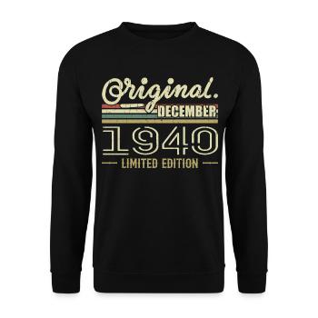 December 1940 Anniversary December 1940 December - Unisex Sweatshirt - black - Front - Alina (178cm) & Michal (187cm)