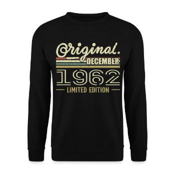 December 1962 Birthday December 1962 December - Unisex Sweatshirt - black - Front - Alina (178cm) & Michal (187cm)