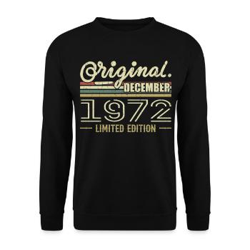 Décembre 1972 anniversaire Décembre 1972 Décembre - Sweat-shirt Unisexe - noir - Devant - Alina (178cm) & Michal (187cm)