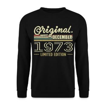 December 1973 Birthday December 1973 December - Unisex Sweatshirt - black - Front - Alina (178cm) & Michal (187cm)