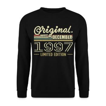 Décembre 1997 anniversaire Décembre 1997 Décembre - Sweat-shirt Unisexe - noir - Devant - Alina (178cm) & Michal (187cm)