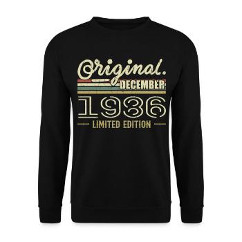 December 1986 Birthday December 1986 December - Unisex Sweatshirt - black - Front - Alina (178cm) & Michal (187cm)