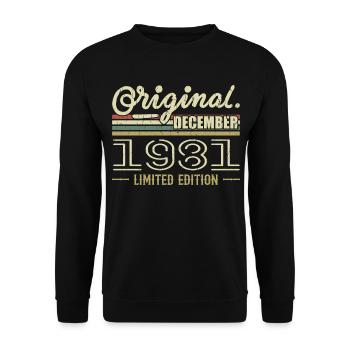 Décembre 1981 anniversaire Décembre 1981 Décembre - Sweat-shirt Unisexe - noir - Devant - Alina (178cm) & Michal (187cm)