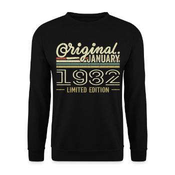 January 1982 Birthday January 1982 Gift 1982 - Unisex Sweatshirt - black - Front - Alina (178cm) & Michal (187cm)