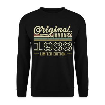January 1988 Birthday January 1988 Gift 1988 - Unisex Sweatshirt - black - Front - Alina (178cm) & Michal (187cm)