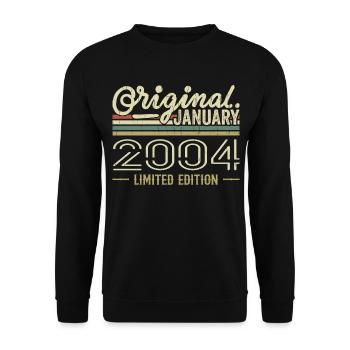 January 2004 Birthday January 2004 Gift 2004 - Unisex Sweatshirt - black - Front - Alina (178cm) & Michal (187cm)
