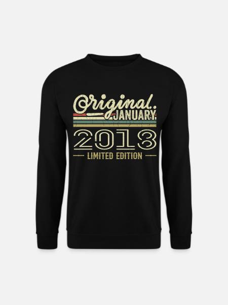 Januar 2018 Geburtstag Januar 2018 Geschenk 2018 - Unisex Pullover - Schwarz