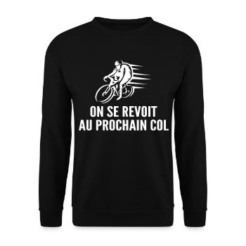 Humor Radfahren Radfahren und Berg - Unisex Pullover - Schwarz - Vorne - Alina (178cm) & Michal (187cm)