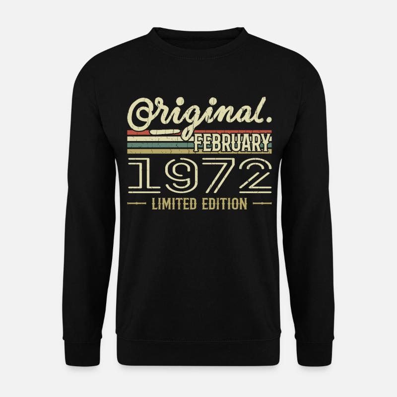 Februar 1972 Geschenk - Februar 1972 Geburtstag - Unisex Pullover - Schwarz