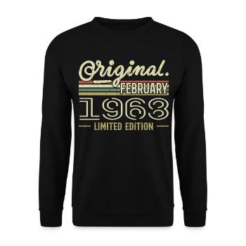 Cadeau Février 1968 - Anniversaire Février 1968 - Sweat-shirt Unisexe - noir - Devant - Alina (178cm) & Michal (187cm)