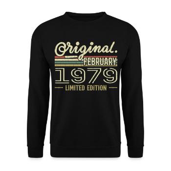 Cadeau Février 1979 - Anniversaire Février 1979 - Sweat-shirt Unisexe - noir - Devant - Alina (178cm) & Michal (187cm)