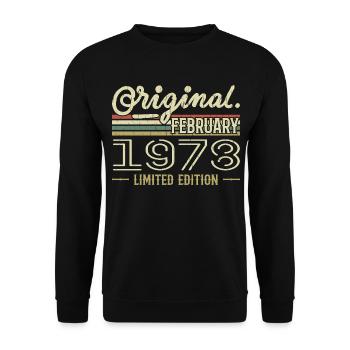 Cadeau Février 1978 - Anniversaire Février 1978 - Sweat-shirt Unisexe - noir - Devant - Alina (178cm) & Michal (187cm)