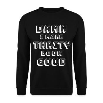 30th birthday - Unisex Sweatshirt - black - Front - Alina (178cm) & Michal (187cm)