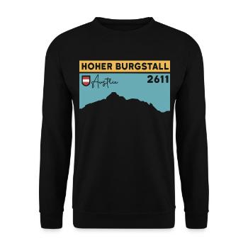 Hoher Burgstall Bergtour Klettersteig Stubaital - Unisex Pullover - Schwarz - Vorne - Alina (178cm) & Michal (187cm)