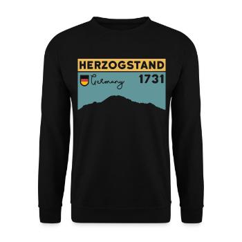 Herzogstand, Mountain, Hiking, Hike, Ridge Walk - Unisex Sweatshirt - black - Front - Alina (178cm) & Michal (187cm)