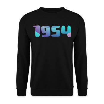 1954 Geburtstagsgeschenk Vintage 1954 Retro 1954 - Unisex Pullover - Schwarz - Vorne - Alina (178cm) & Michal (187cm)