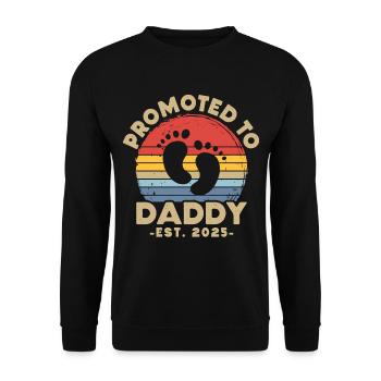 Promoted to dad set for 2025 - Unisex Sweatshirt - black - Front - Alina (178cm) & Michal (187cm)
