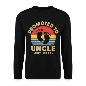 Promoted to uncle set for 2025 - Unisex Sweatshirt - black - Front - Alina (178cm) & Michal (187cm)