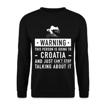 Original Kroatien Urlaub Geschenk - Unisex Pullover - Schwarz - Vorne - Alina (178cm) & Michal (187cm)