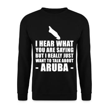 Funny Aruba holiday gift idea - Unisex Sweatshirt - black - Front - Alina (178cm) & Michal (187cm)