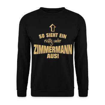 ZIMMERER Handwerk - Unisex Pullover - Schwarz - Vorne - Alina (178cm) & Michal (187cm)