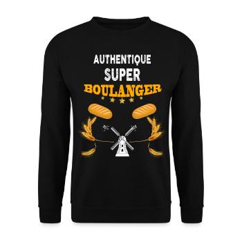 Boulanger métier boulangerie - Sweat-shirt Unisexe - noir - Devant - Alina (178cm) & Michal (187cm)