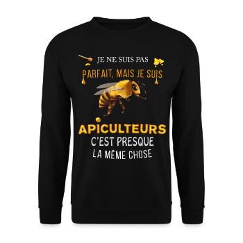 Papa Apiculture abeille miel - Sweat-shirt Unisexe - noir - Devant - Alina (178cm) & Michal (187cm)