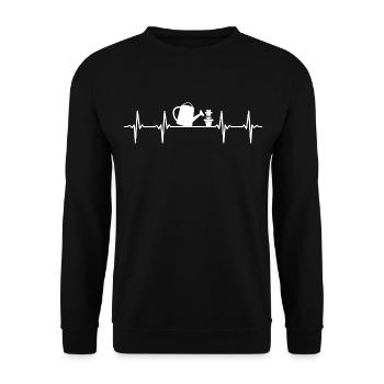 Jardinier coeur battement de jardin pépinière - Sweat-shirt Unisexe - noir - Devant - Alina (178cm) & Michal (187cm)