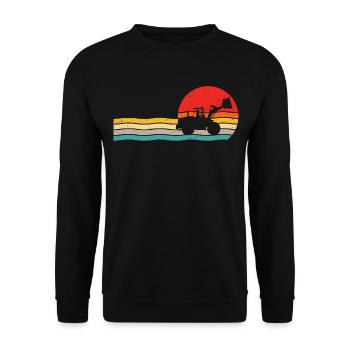 chargeuse sur pneus Retro T-shirt Chargeur sur pneus - Sweat-shirt Unisexe - noir - Devant - Alina (178cm) & Michal (187cm)