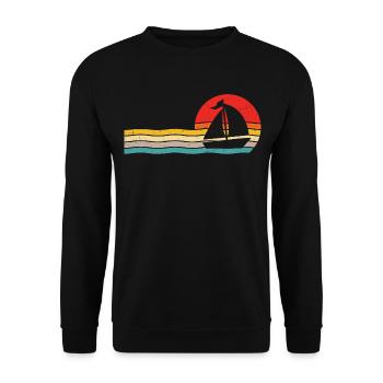 Voile Retro Voilier Voilier - Sweat-shirt Unisexe - noir - Devant - Alina (178cm) & Michal (187cm)
