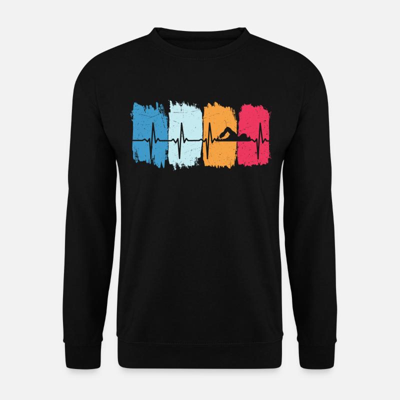 Float retro heartbeat swim - Unisex Sweatshirt - black