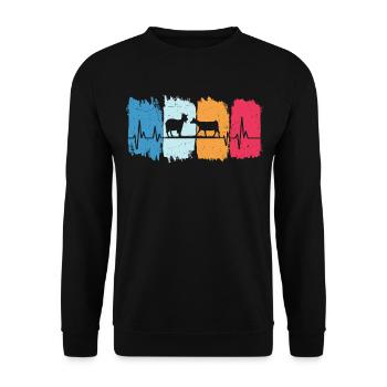 Goats Retro Heartbeat T-Shirt Goat - Unisex Sweatshirt - black - Front - Alina (178cm) & Michal (187cm)