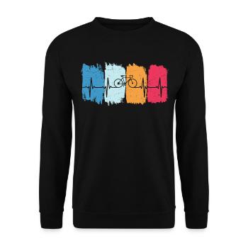 Vélo rétro battement de cœur cycliste cyclisme - Sweat-shirt Unisexe - noir - Devant - Alina (178cm) & Michal (187cm)