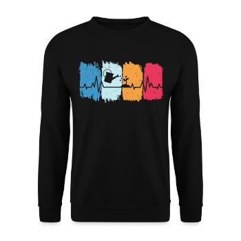 Jardinier rétro heartbeat jardin jardinage - Sweat-shirt Unisexe - noir - Devant - Alina (178cm) & Michal (187cm)