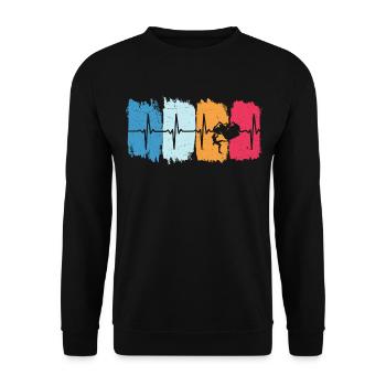 Climber Retro Heartbeat Tshirt Escalade Escalade - Sweat-shirt Unisexe - noir - Devant - Alina (178cm) & Michal (187cm)
