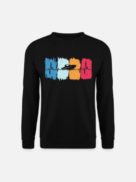 Retro hjerteslag motorbåd motorbåd - Unisex sweater - sort