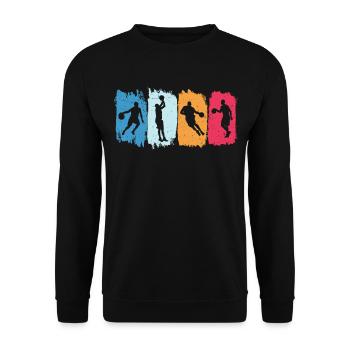 Basketball retro t-shirt basketball player - Unisex Sweatshirt - black - Front - Alina (178cm) & Michal (187cm)