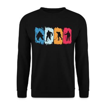 Eishockey retro t-shirt hockey - Unisex Pullover - Schwarz - Vorne - Alina (178cm) & Michal (187cm)