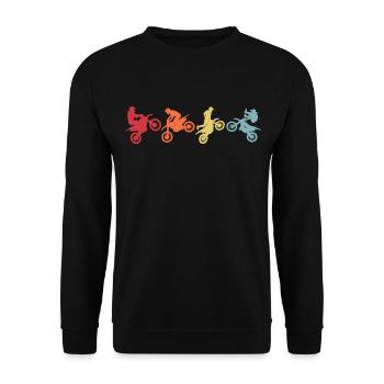 Motocross Moto T-shirt rétro Motorsport - Sweat-shirt Unisexe - noir - Devant - Alina (178cm) & Michal (187cm)