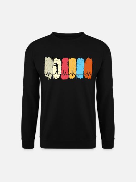 Golf Golfen Retro Herzchlag Golfer - Unisex Pullover - Schwarz