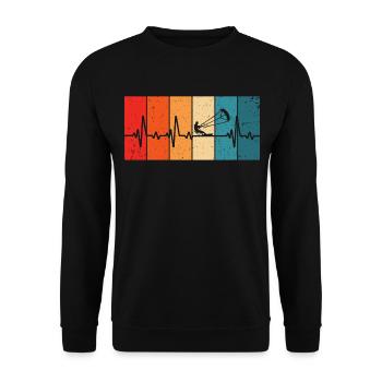 Kitesurf Retro Heartbeat Kitesurfer - Sweat-shirt Unisexe - noir - Devant - Alina (178cm) & Michal (187cm)